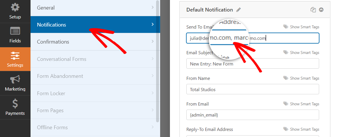 setup notifications