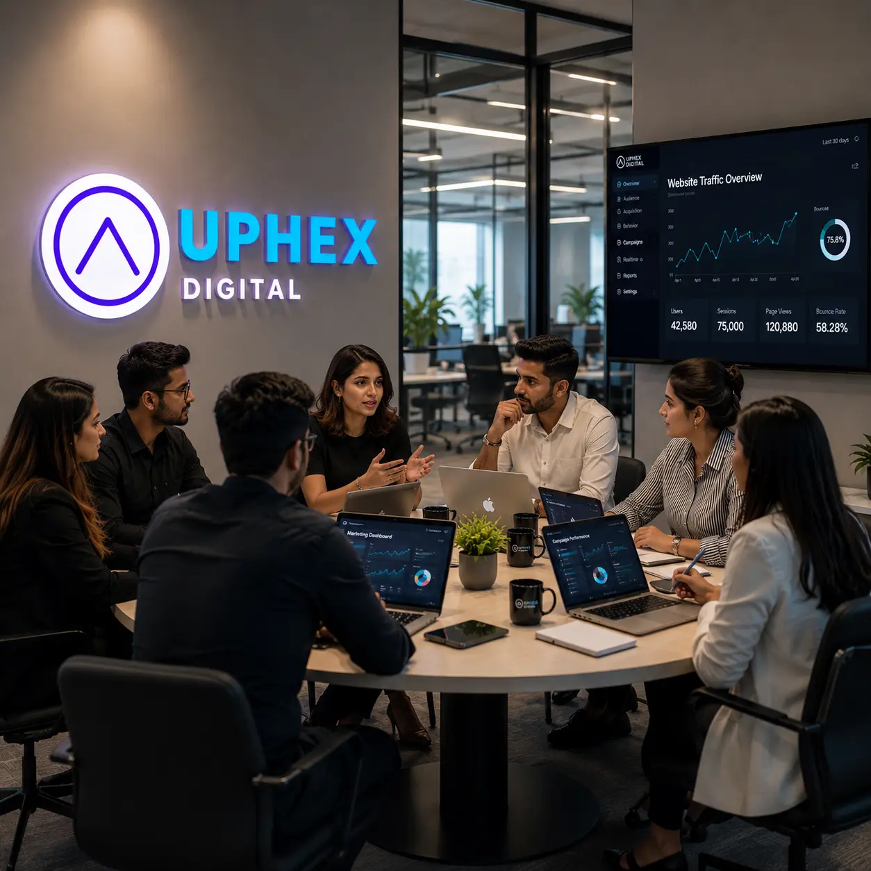 uphex-digital marketing team discussed on project